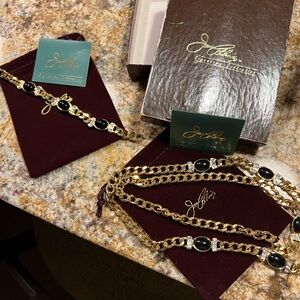 Vintage Joan Collin’s Signature Collection Gold and Black Bracelet and Necklace